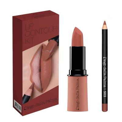 Diego Dalla Palma MU Lip Contour Kit Lipstick 503 + Dudak Kalemi 503 - Raw Sienna - Diego Dalla Palma