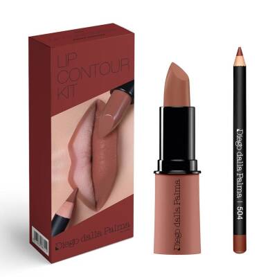 Diego Dalla Palma MU Lip Contour Kit Lipstick 504 + Dudak Kalemi 504 - Sweet Gianduia - Diego Dalla Palma