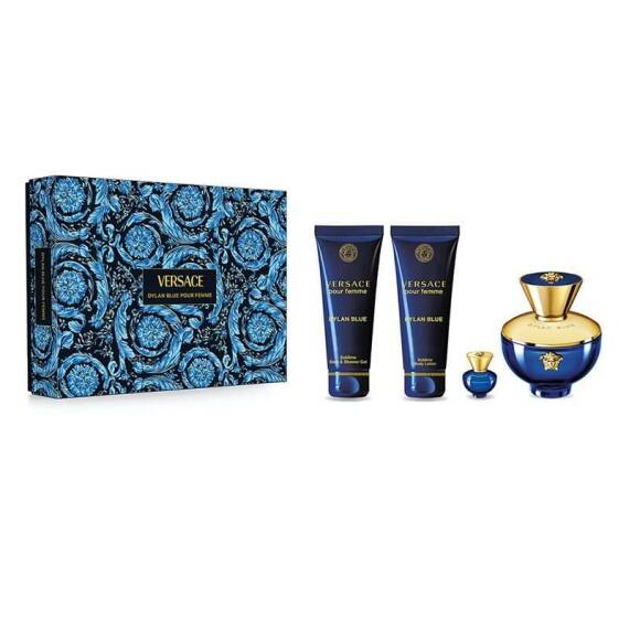 Versace Dylan Blue Pour Femme Edp 100 Ml + Body Lotion 100 Ml + Shower Gel 100 Ml + Edp 5 Ml - 1